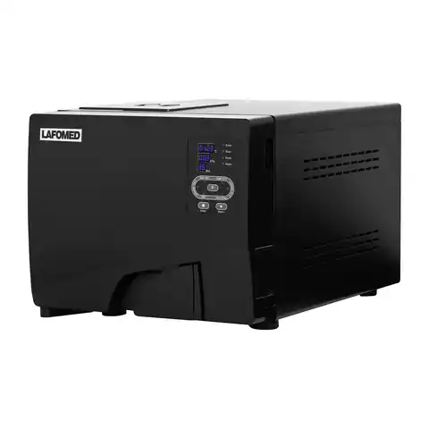 ⁨Lafomed Autoclave Standard Line LFSS08AA LED with 8 L B class printer medical black⁩ at Wasserman.eu