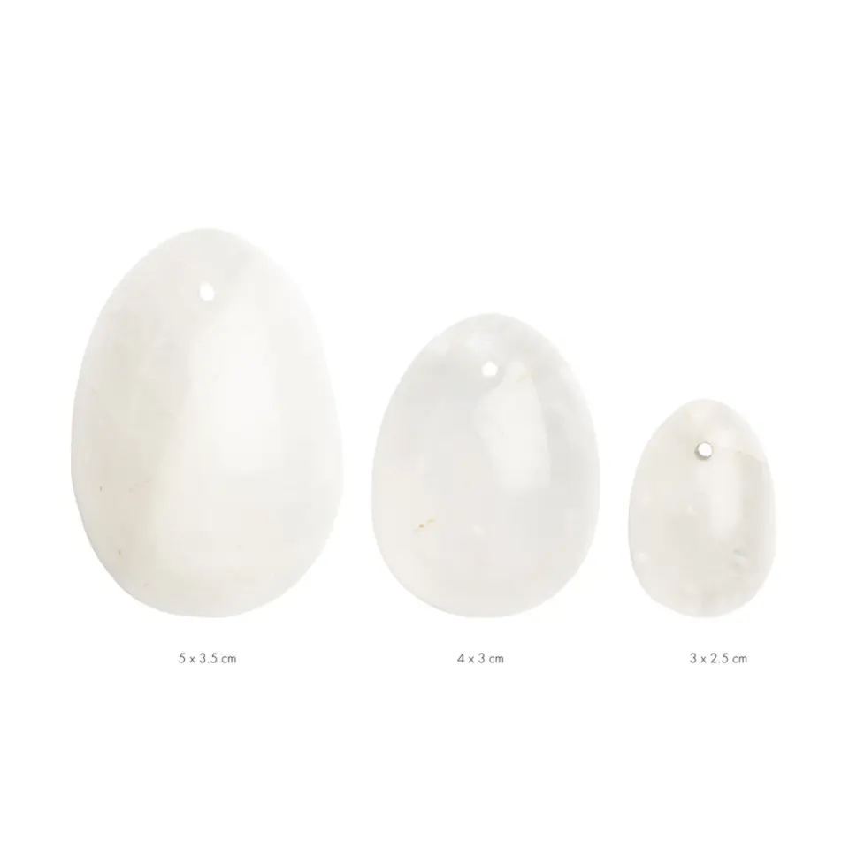 Kulki gejszy - La Gemmes Yoni Egg Set Clear Quartz w sklepie Wasserman.eu