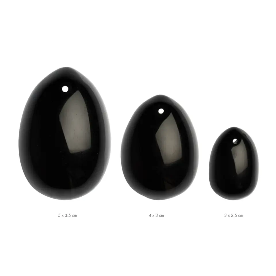 Kulki gejszy - La Gemmes Yoni Egg Set Black Obsidian w sklepie Wasserman.eu