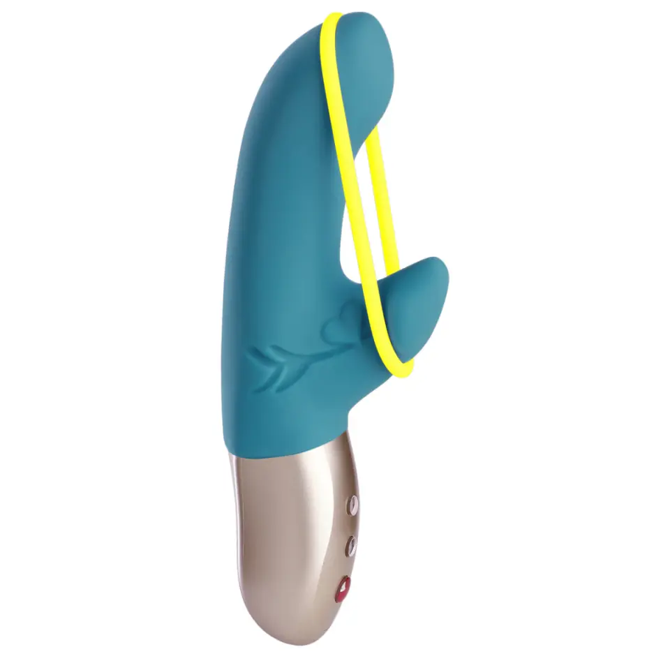 ⁨Fun Factory Amorino Petrol & Neon Yellow - wielofunkcyjny model z opaską silikonową⁩ w sklepie Wasserman.eu