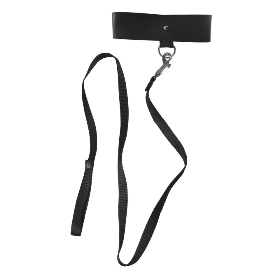 Sportsheets S&M Leash & Collar Black - zestaw obroża i smycz, czarny w sklepie Wasserman.eu