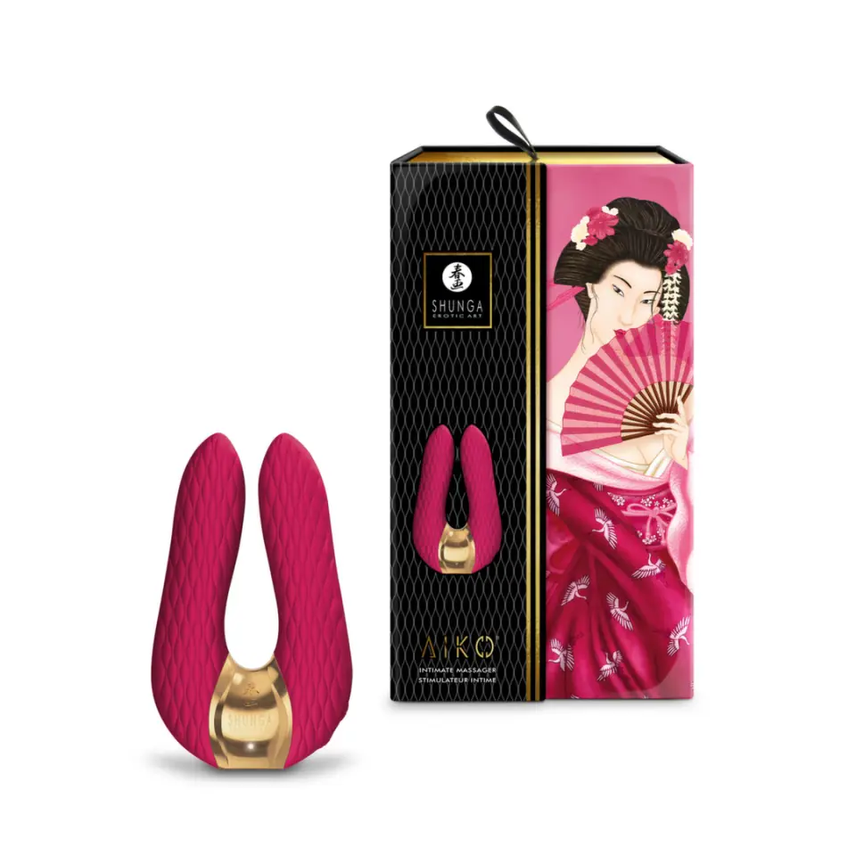 ⁨Shunga Aiko Raspberry - masażer z podwojnym silnikiem, silikonowy⁩ w sklepie Wasserman.eu