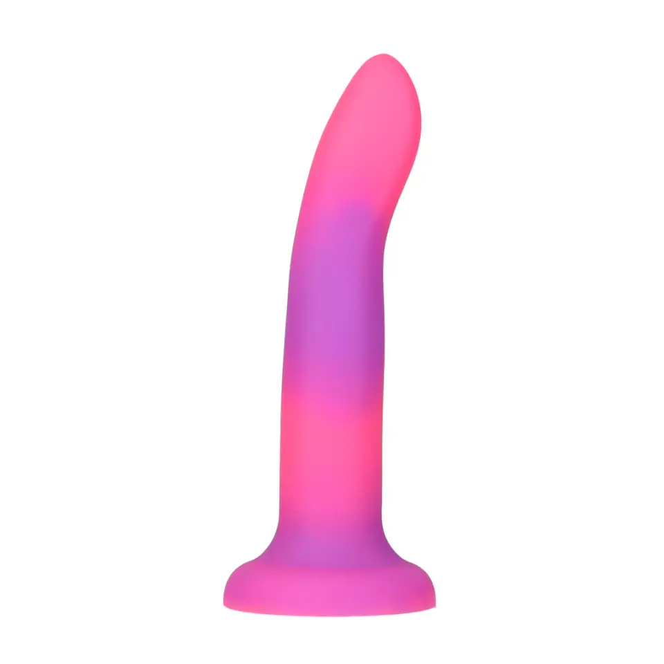 ⁨Addiction Rave Dong Pink/Purple silikonowy 20 cm z przyssawką LED⁩ w sklepie Wasserman.eu