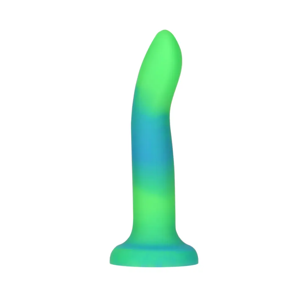 ⁨Addiction Rave Dong Blue/Green silikonowy, świecący w ciemności 20 cm⁩ w sklepie Wasserman.eu