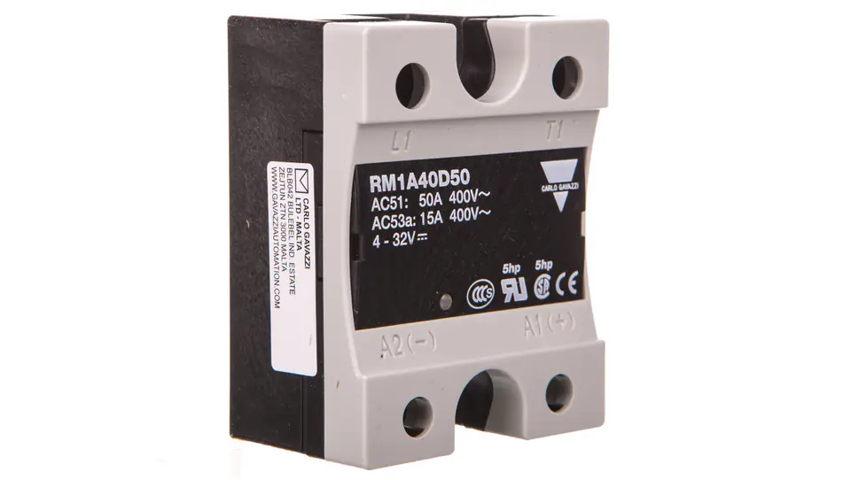 ⁨Single phase solid state relay 42-440V AC 50A 4-32V DC RM1A40D50⁩ at Wasserman.eu