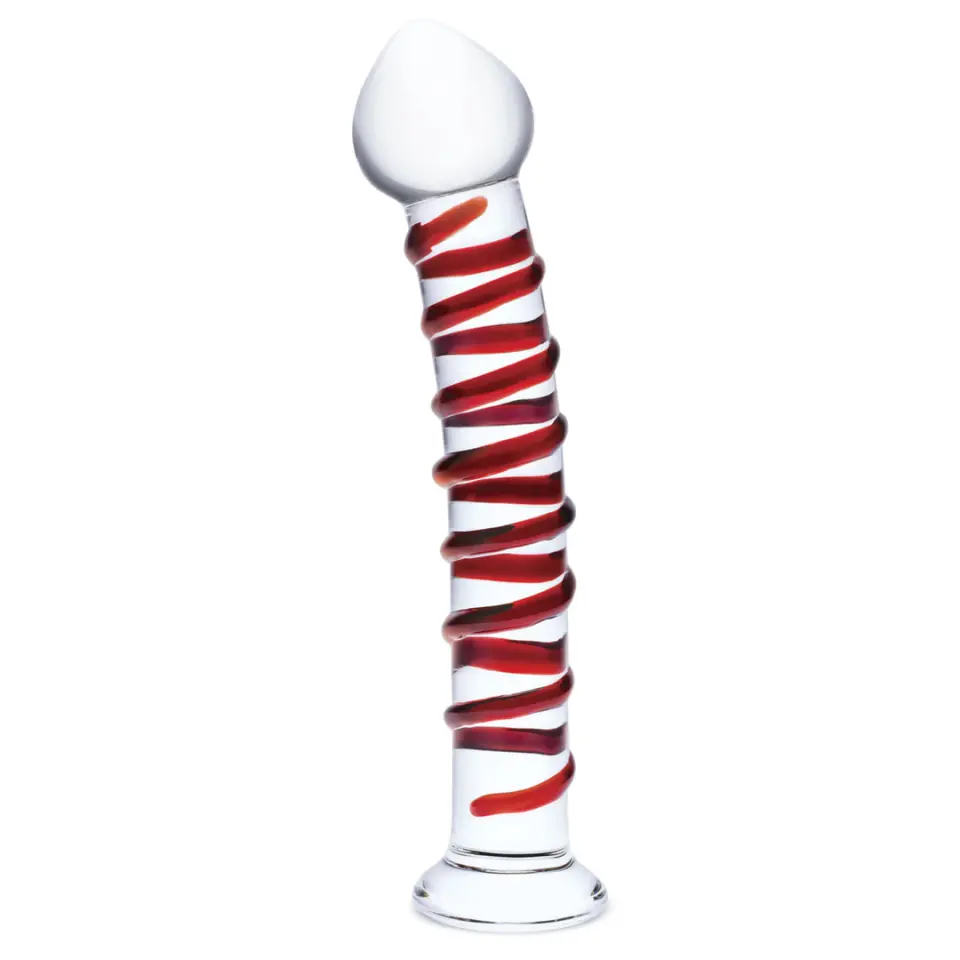 Glas Mr. Swirly - szklany model spiralny 25,5 cm czerwony w sklepie Wasserman.eu