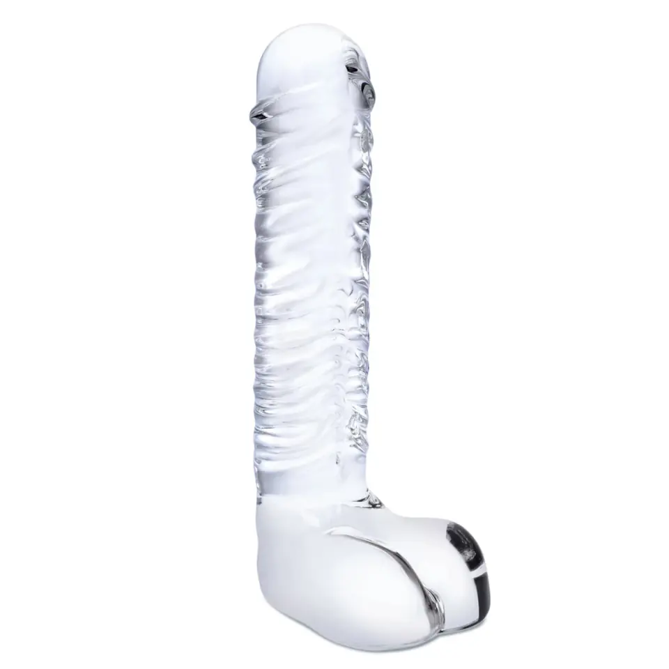 ⁨Glas Realistic Ribbed - szklany model z anatomiczną fakturą 20 cm⁩ w sklepie Wasserman.eu