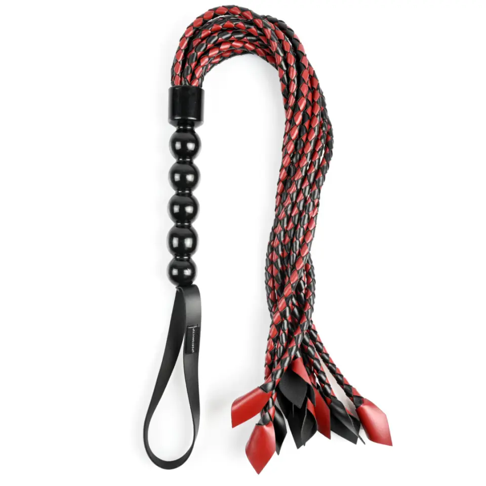 ⁨Sportsheets Saffron Braided Flogger pleciony pejcz ze sztucznej skory 61cm⁩ w sklepie Wasserman.eu