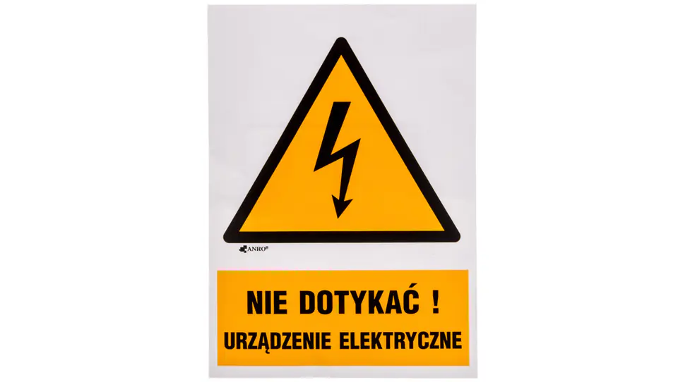 ⁨Samoprzylepna tabliczka ostrzegawcza /Nie dotykać urządzenie elektryczne 148x210/ 1EOA/Q4/F⁩ w sklepie Wasserman.eu