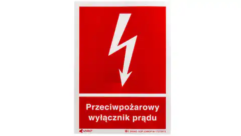 ⁨Naklejka ostrzegawcza /Przeciwpożarowy wyłącznik prądu 150x205/ 31P/F1/FS⁩ w sklepie Wasserman.eu