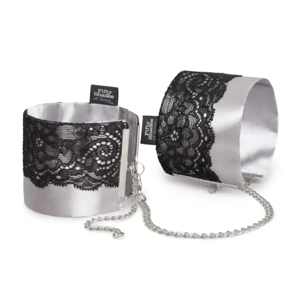 Fifty Shades of Grey Play Nice satynowe mankiety na nadgarstki czarne w sklepie Wasserman.eu