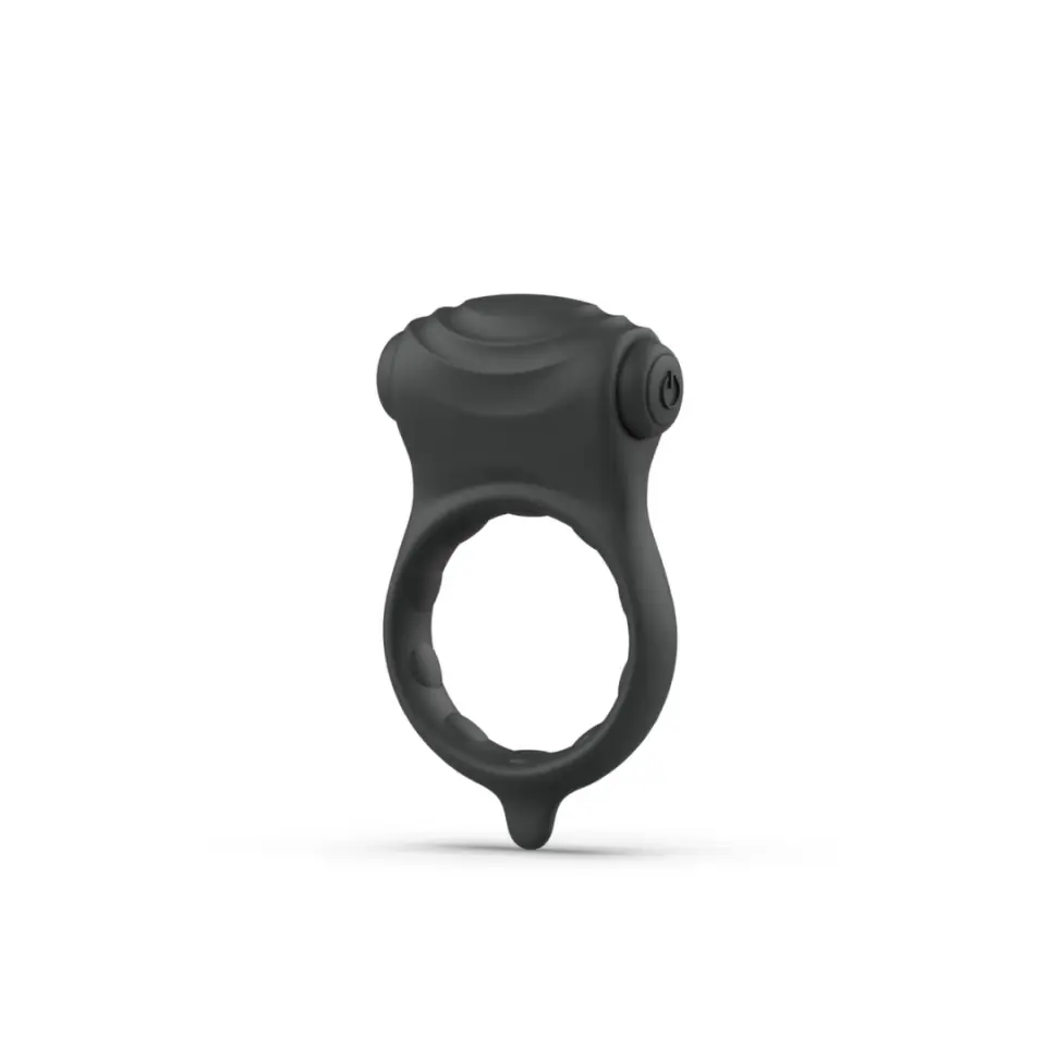 ⁨B Swish Bcharmed Basic Wave Black - elastyczny pierścień wibrujący, czarny⁩ w sklepie Wasserman.eu