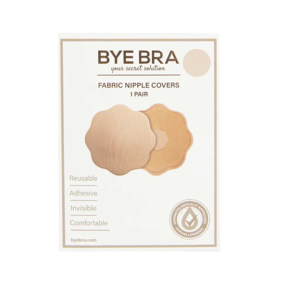 ⁨Bye Bra Fabric Nipple Covers Nude - materiałowe osłonki kwiaty 1 para⁩ w sklepie Wasserman.eu