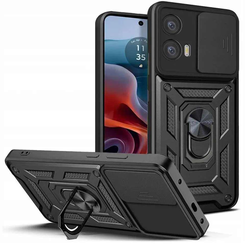 ⁨Etui MOTOROLA MOTO G34 5G Tech-Protect Camshield Pro czarne⁩ w sklepie Wasserman.eu