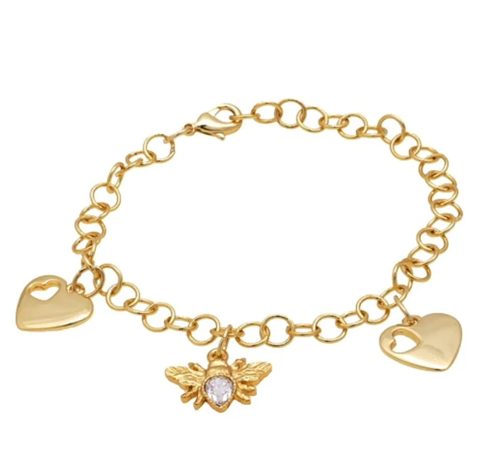 ⁨Bransoletka z muchą i serduszkami (B21/WIO/67AU)⁩ w sklepie Wasserman.eu