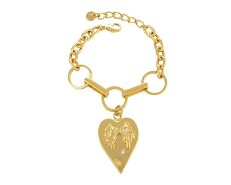 ⁨Bransoletka skrzydła w sercu z kolekcji Angel (B23/ZWE/96AU)⁩ w sklepie Wasserman.eu