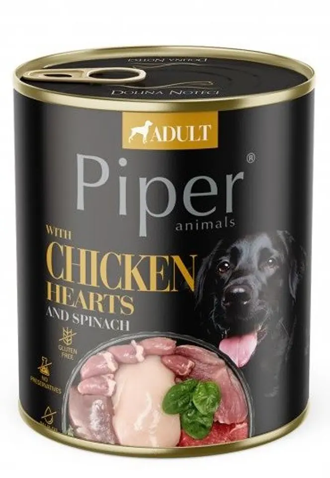 ⁨DOLINA NOTECI Piper Chicken hearts with spinach - Wet dog food - 800 g⁩ at Wasserman.eu