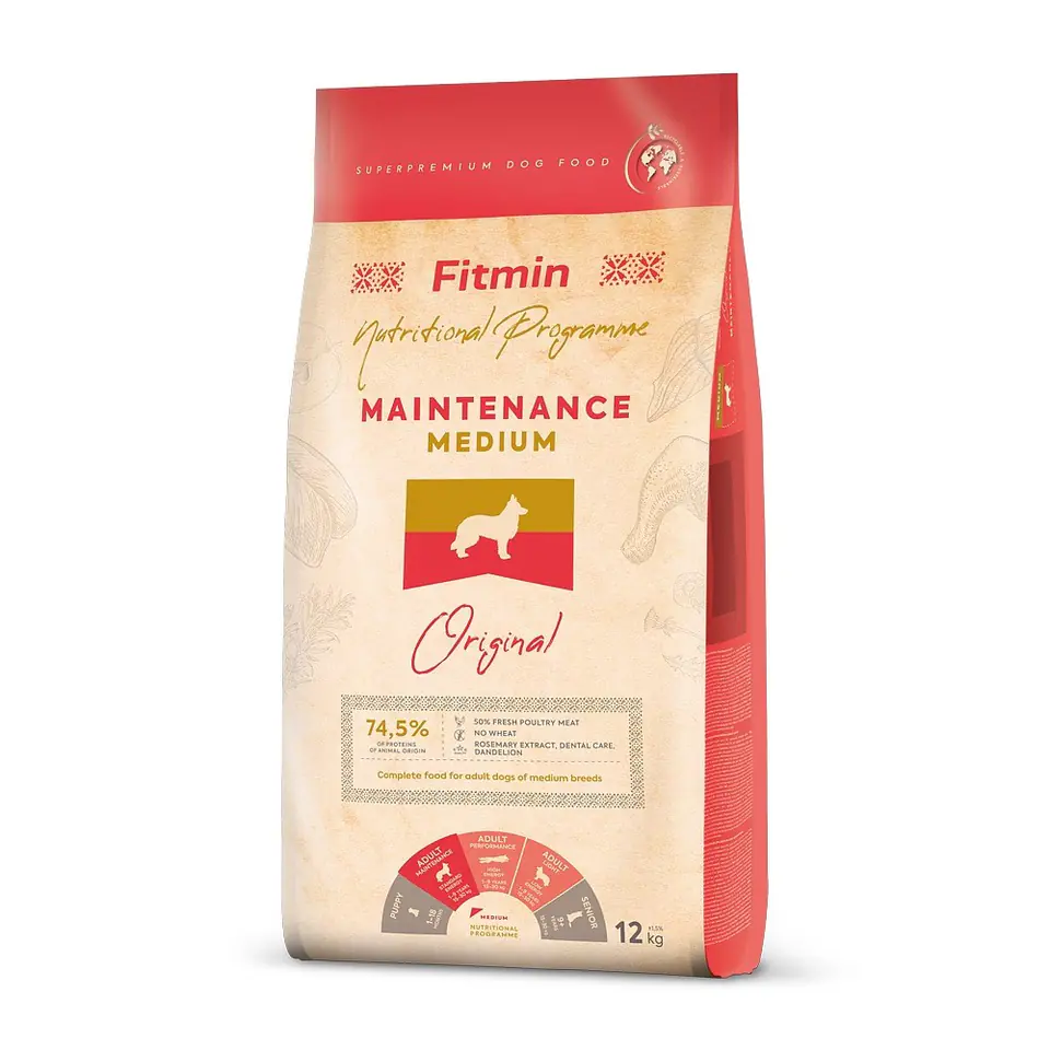 ⁨FITMIN Dog Medium Maintenance - dry dog food - 12 kg⁩ at Wasserman.eu
