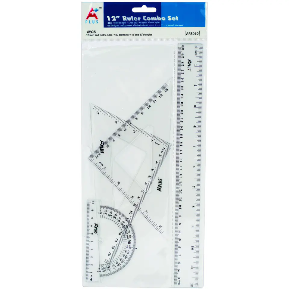 ⁨Zestaw kreślarki szkolny z linijka 30cm ARS010⁩ w sklepie Wasserman.eu