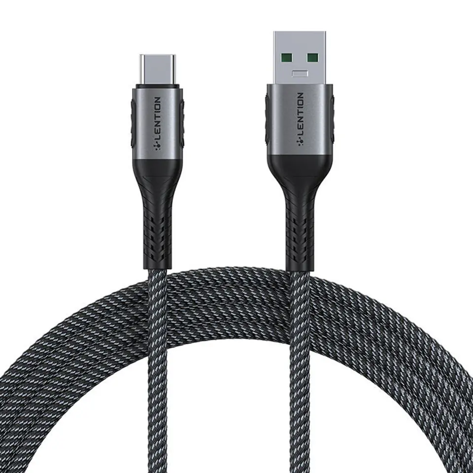 ⁨Kabel USB-A do USB-C Lention 6A, 1m (czarny)⁩ w sklepie Wasserman.eu