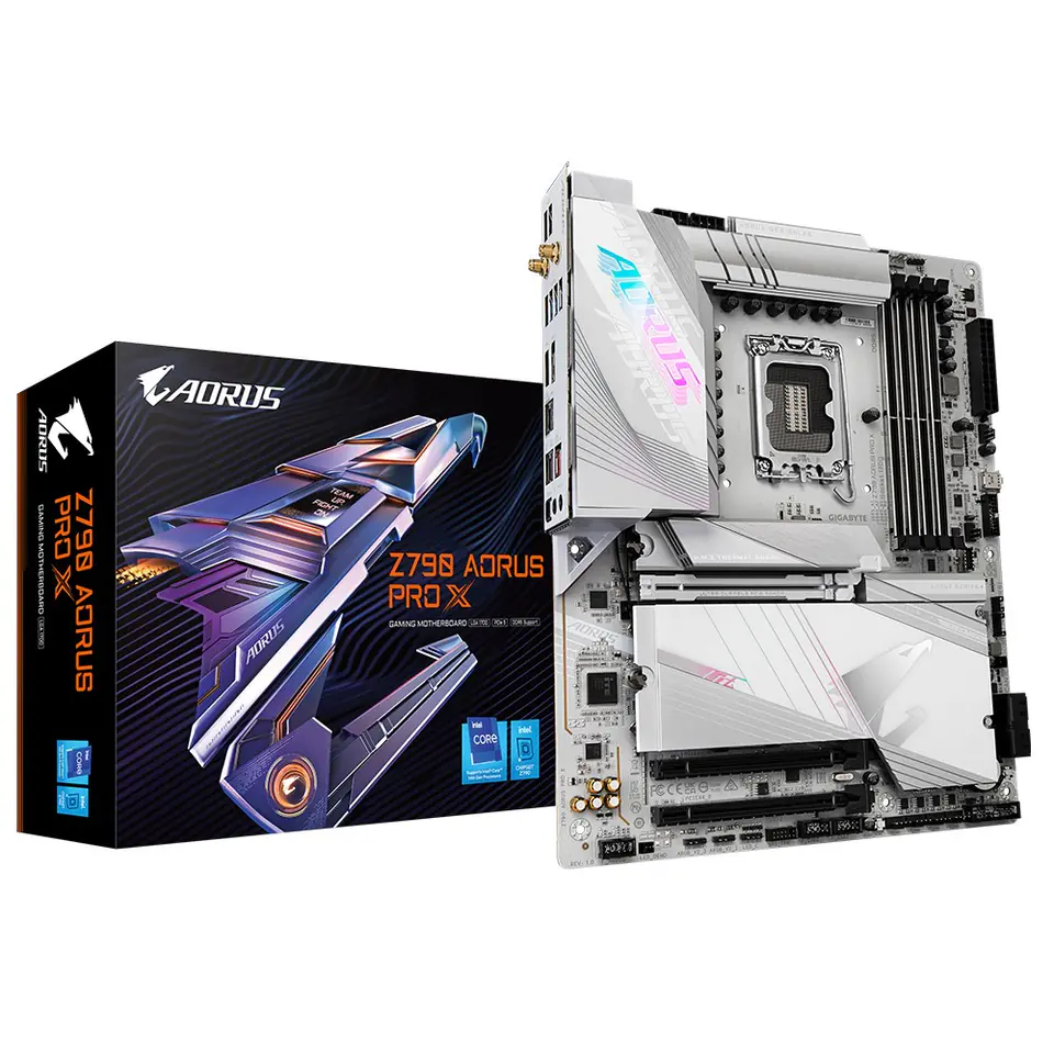 ⁨GIGABYTE Z790 AORUS PRO X Motherboard - Supports Intel 14th Gen CPUs, 18+1+2 phases VRM, up to 8266MHz DDR5 (OC), 1xPCIe 5.0 + 4xPCIe 4.0 M.2, Wi-Fi 7, 5GbE LAN, USB 3.2 Gen 2x2⁩ at Wasserman.eu