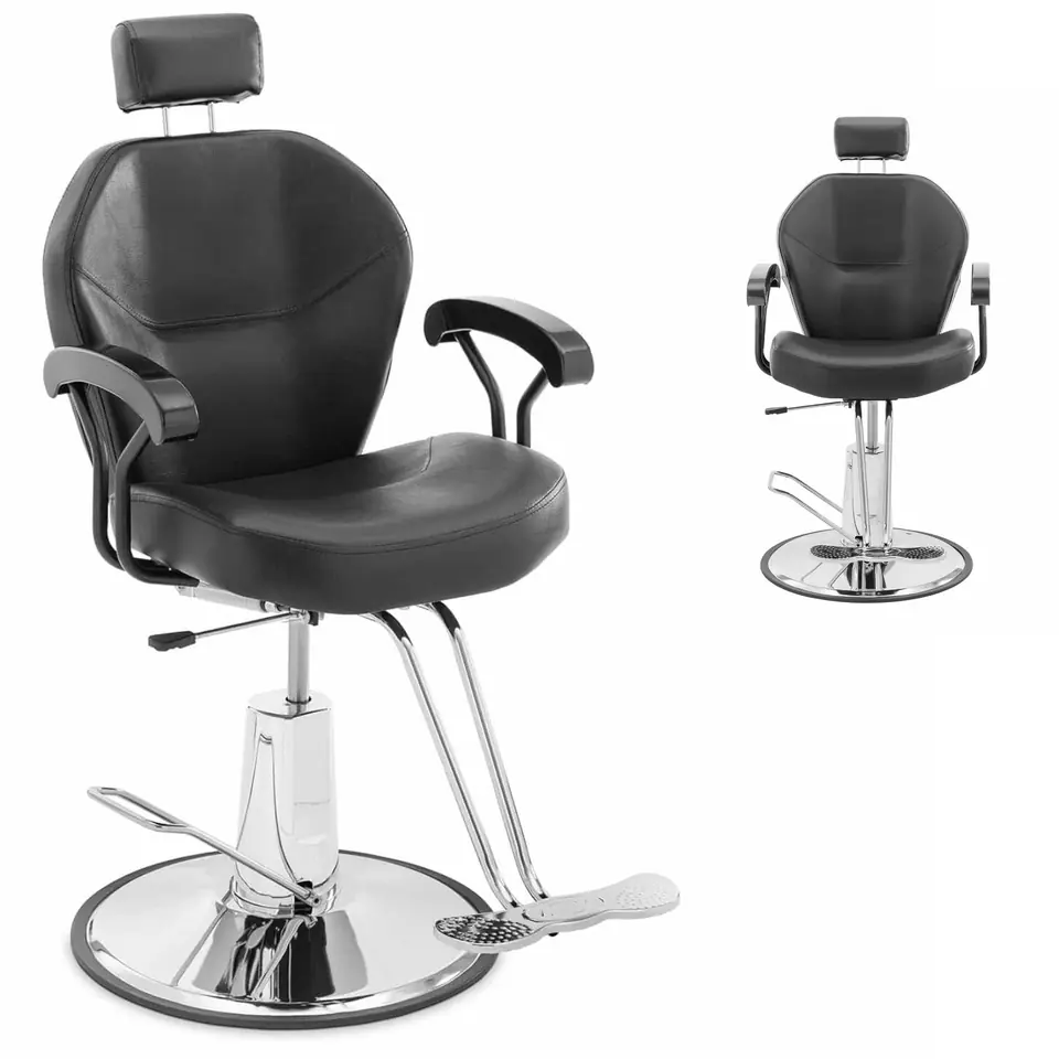 ⁨Fotel fryzjerski barberski kosmetyczny z zagłówkiem i podnóżkiem Physa ILFORDK - czarny⁩ w sklepie Wasserman.eu