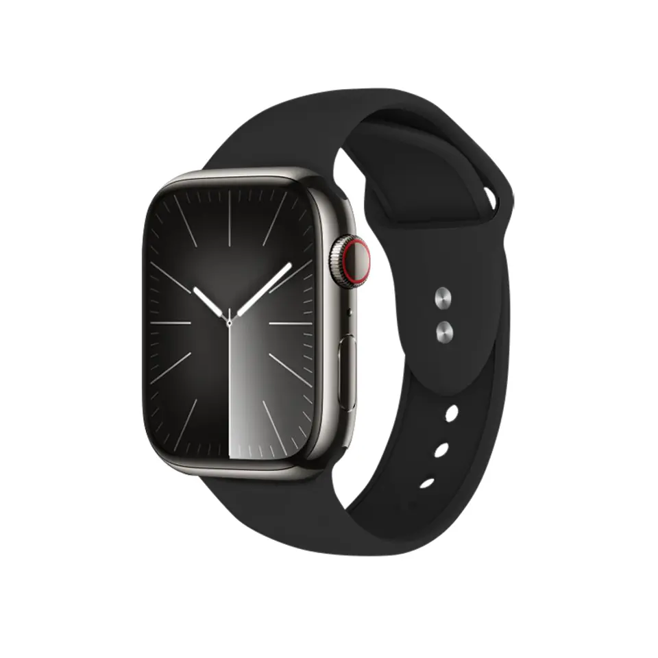 ⁨Crong Liquid - Pasek do Apple Watch 44/45/46/49 mm (czarny)⁩ w sklepie Wasserman.eu