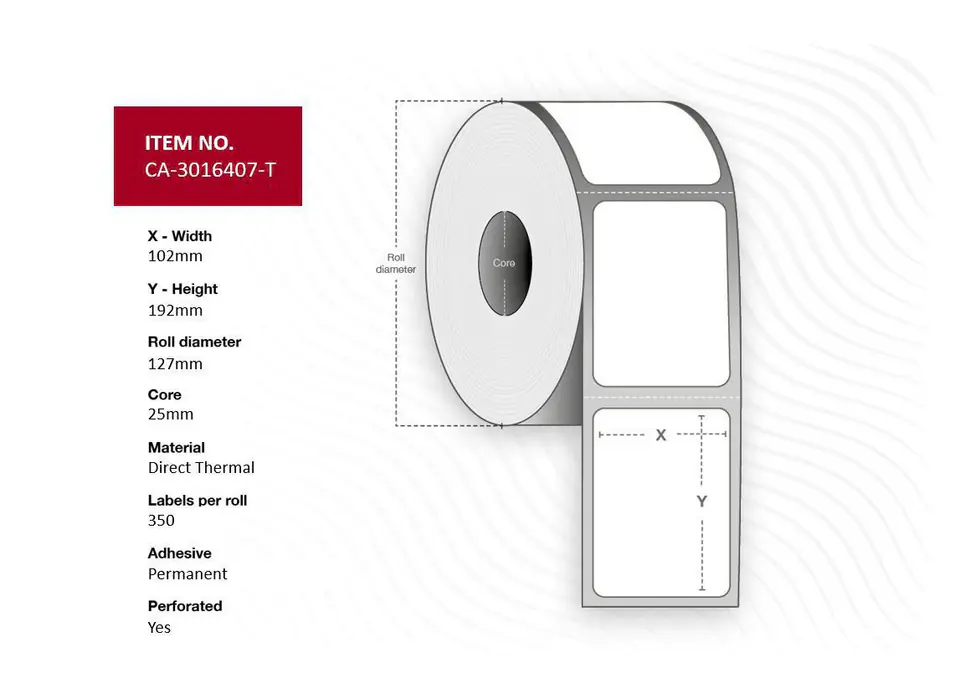 Capture Label 102 x 192mm, Core 25mm, w sklepie Wasserman.eu