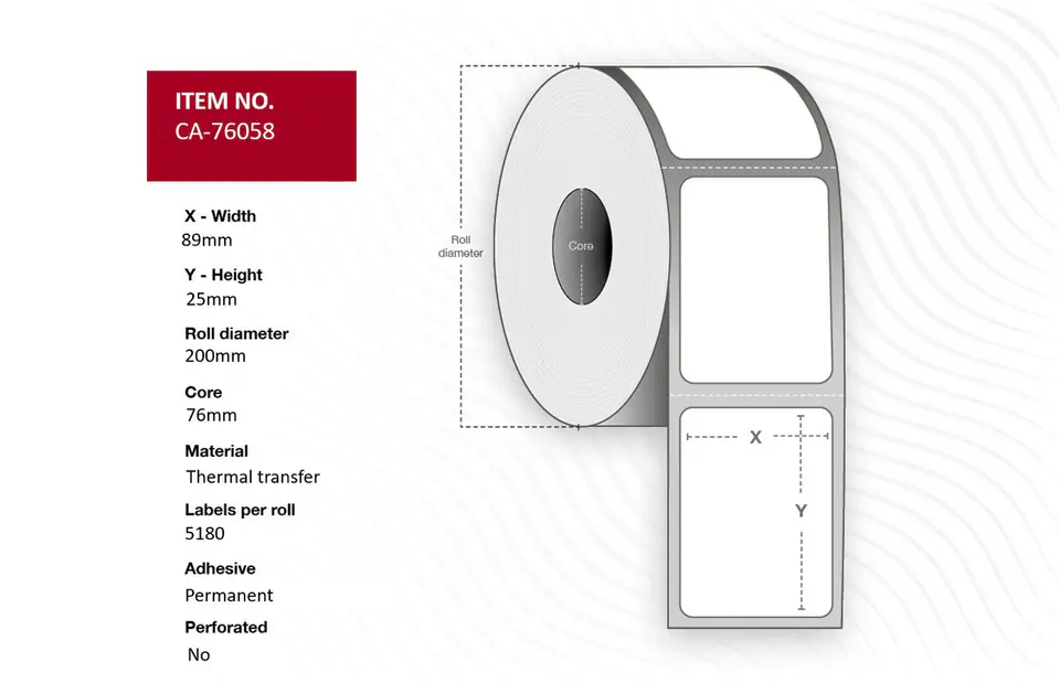 ⁨Capture Label 89x25mm, Core 76mm.⁩ w sklepie Wasserman.eu