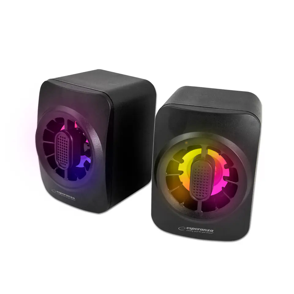 ⁨EGS104 Esperanza głośniki 2.0 usb led rainbow sakara⁩ w sklepie Wasserman.eu