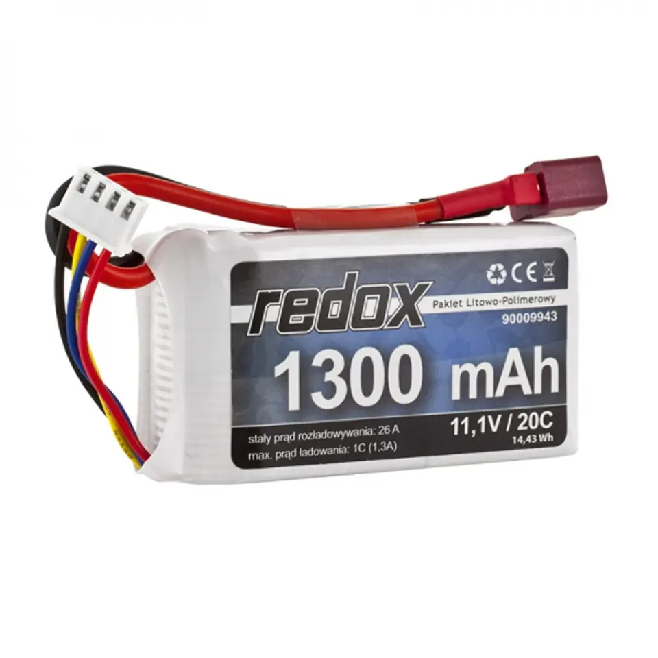 ⁨Pakiet Akumulator Redox LiPo 11,1V 1300mAh 20c⁩ w sklepie Wasserman.eu