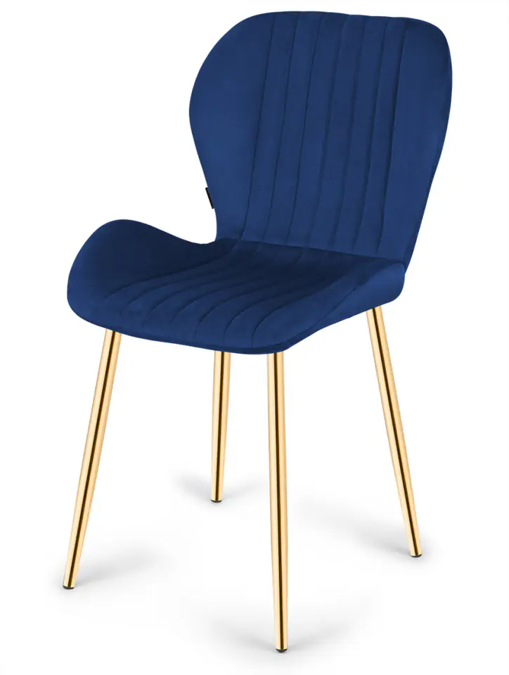 ⁨Krzesło tapicerowane MONTI VELVET BLUE GOLD⁩ w sklepie Wasserman.eu