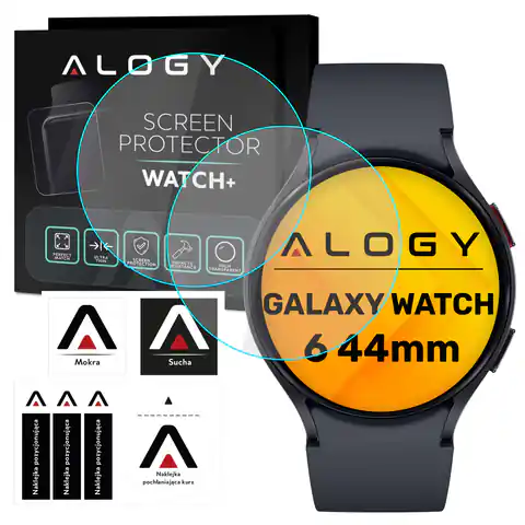 ⁨2x Szkło Hartowane do Samsung Galaxy Watch 6 44mm ochronne na smartwatch Alogy Screen Protector Watch+⁩ w sklepie Wasserman.eu