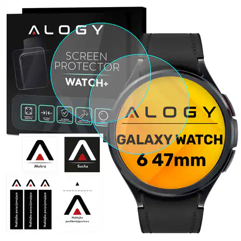 ⁨2x Szkło Hartowane do Samsung Galaxy Watch 6 Classic 47mm ochronne na smartwatch Alogy Screen Protector Watch+⁩ w sklepie Wasserman.eu
