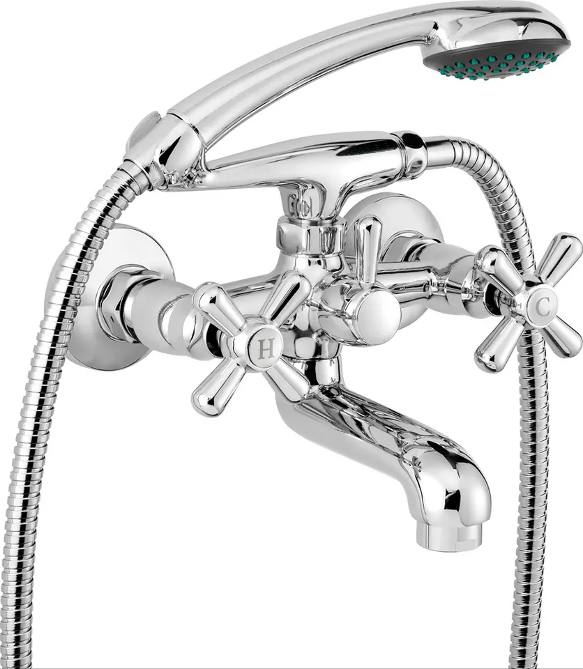 ⁨Wall-mounted bathtub mixer with shower set⁩ at Wasserman.eu