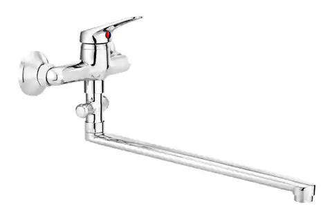 ⁨Wall-mounted washbasin mixer with extended spout - hose connection⁩ at Wasserman.eu