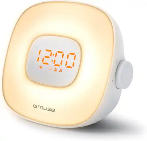 ⁨Muse Light ML-198 CR Radio Alarm Clock, White⁩ at Wasserman.eu