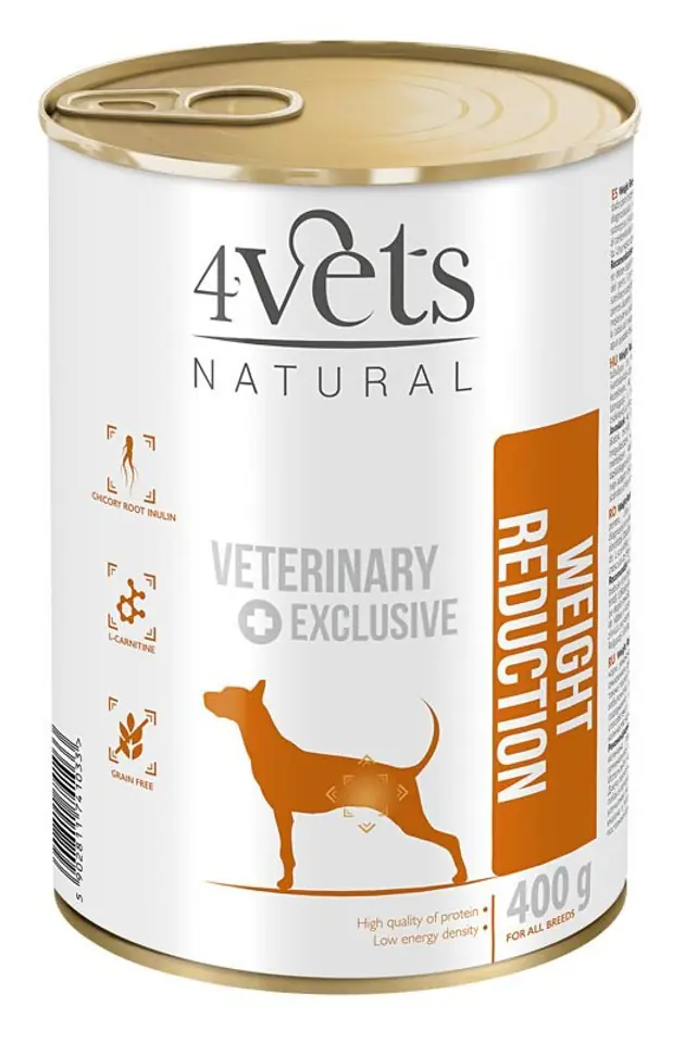 ⁨4VETS Natural Weight Reduction Dog - wet dog food - 400 g⁩ at Wasserman.eu