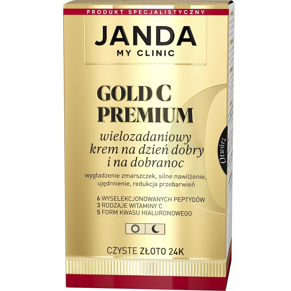 ⁨JANDA MY CLINIC Gold C Premium Wielozadaniowy Krem na dzień dobry i na dobranoc - czyste złoto 24K 50ml⁩ w sklepie Wasserman.eu