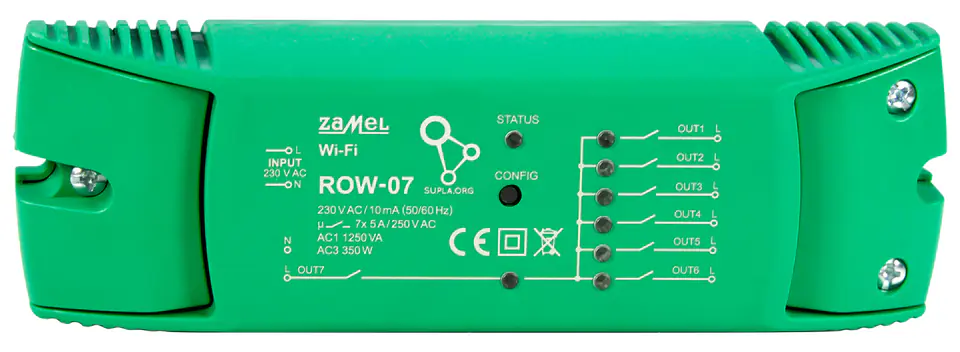 ⁨INTELIGENTNY PRZEŁĄCZNIK ROW-07 Wi-Fi ZAMEL⁩ w sklepie Wasserman.eu