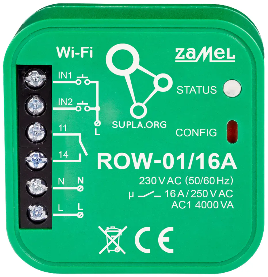 ⁨INTELIGENTNY PRZEŁĄCZNIK ROW-01/16A Wi-Fi 230 V AC ZAMEL⁩ w sklepie Wasserman.eu