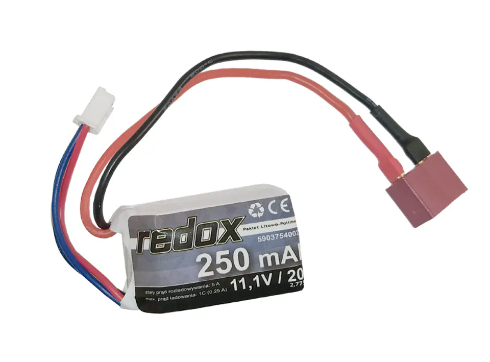 ⁨Redox 250 mAh 11,1V 20C DEAN - LiPo package⁩ at Wasserman.eu