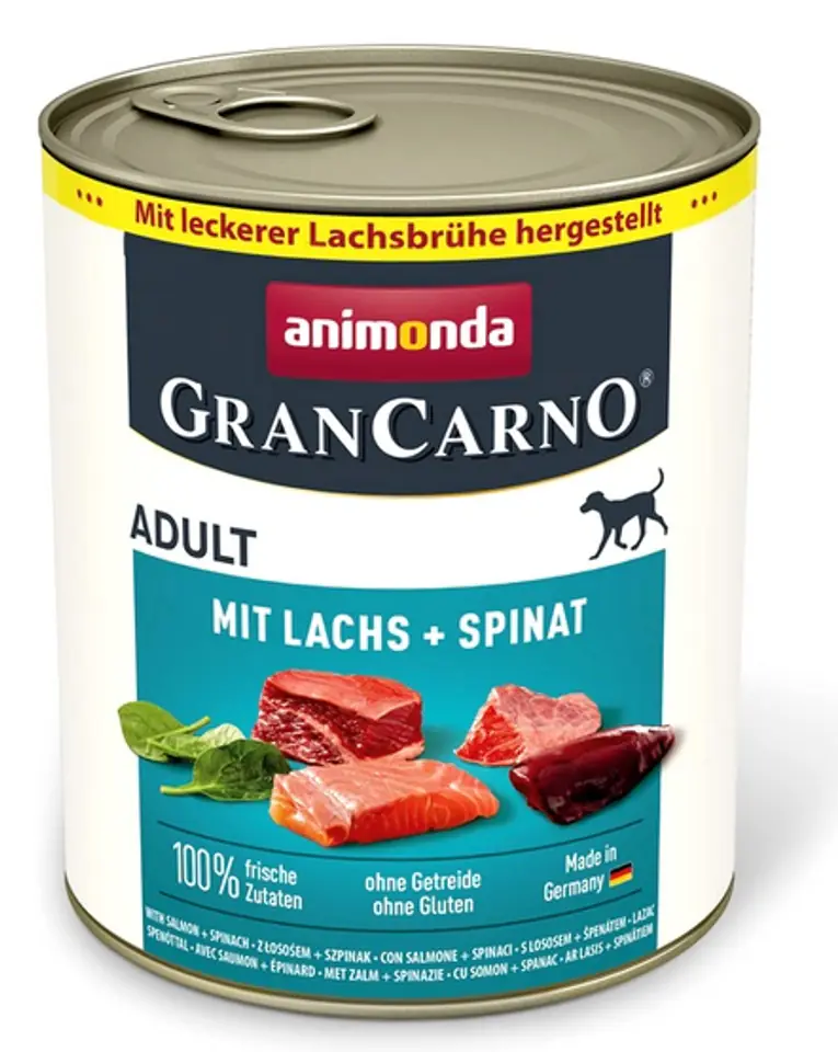 ⁨Animonda GranCarno Original Adult Lachs Spinat Łosoś + Szpinak puszka 800g⁩ w sklepie Wasserman.eu
