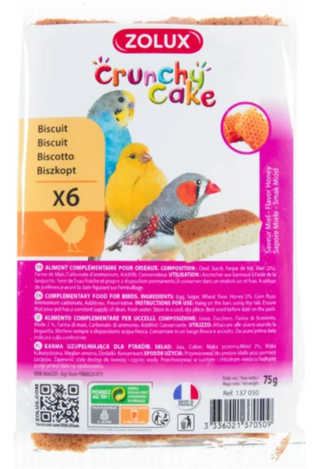 ⁨Zolux Crunchy Cake miód 6szt⁩ w sklepie Wasserman.eu