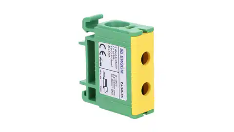 ⁨Złączka szynowa 1-torowa ZJUN-35 PE żółto-zielona R34RR-07020001603⁩ w sklepie Wasserman.eu