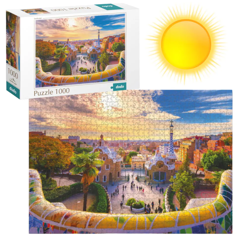 ⁨PUZZLE PARK GUELL W BARCELONIE 1000 ELEMENTÓW DO UŁOŻENIA DLA CAŁEJ RODZINY⁩ w sklepie Wasserman.eu