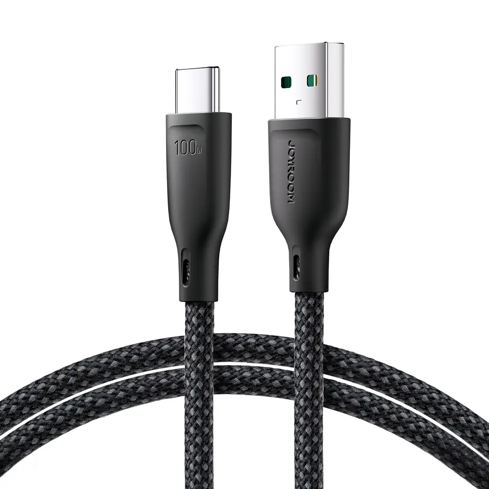 ⁨Kabel przewód Multi-Color Series USB-A - USB-C 100W szybki transfer 1m czarny⁩ w sklepie Wasserman.eu