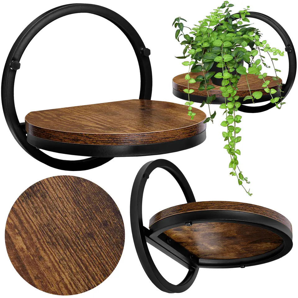 Kwietnik metalowy ścienny czarny Ebro Rustic loft w sklepie Wasserman.eu