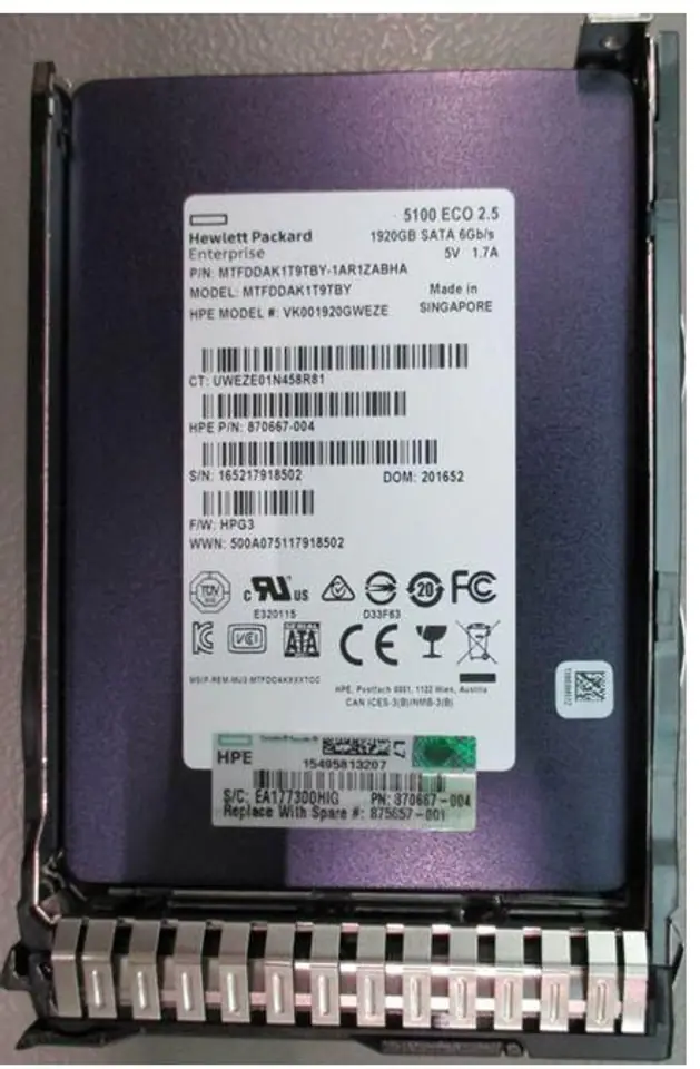 ⁨Hewlett Packard Enterprise SSD 1.92TB SFF SATA RI DS SC⁩ w sklepie Wasserman.eu