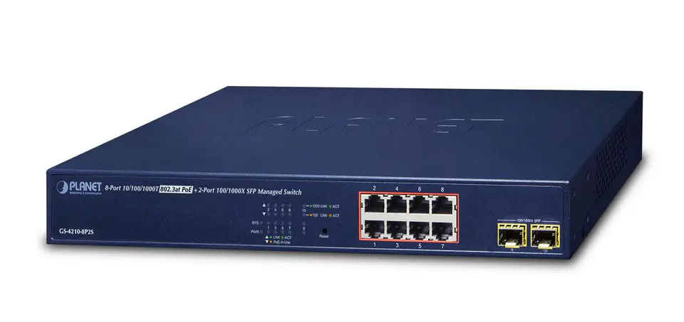 ⁨Planet IPv4/IPv6, 8-Port Managed⁩ w sklepie Wasserman.eu